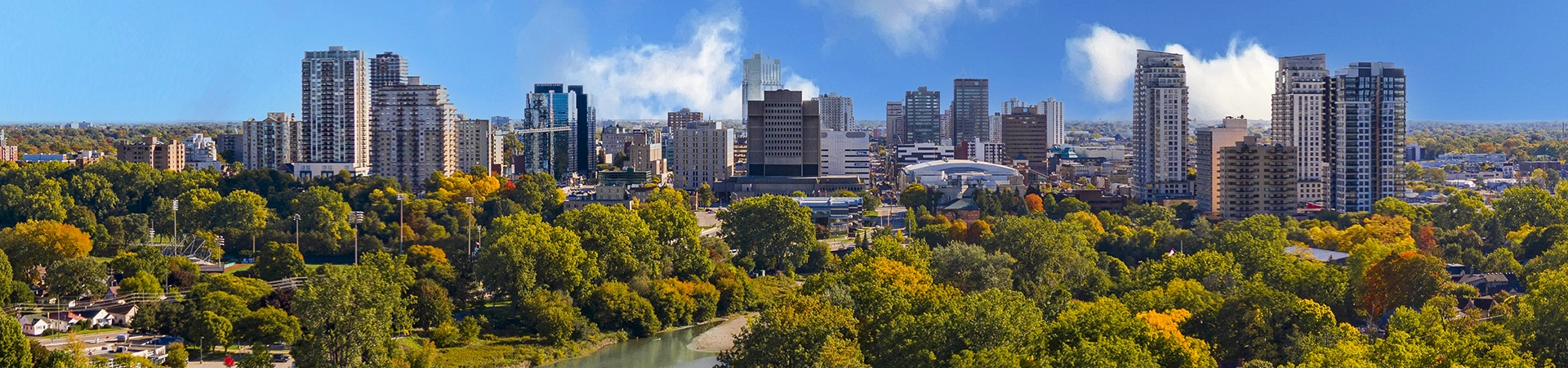 Overhead drone shot of Downtown London