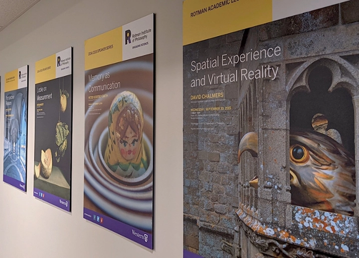 Hallway of Rotman events posters